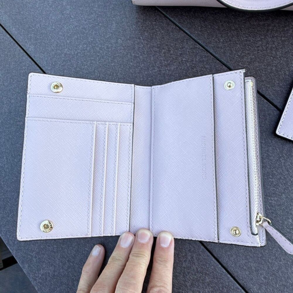 Michael Kors Selma top‎ handle bag pink card holder small wallet light pink - Picture 3 of 12